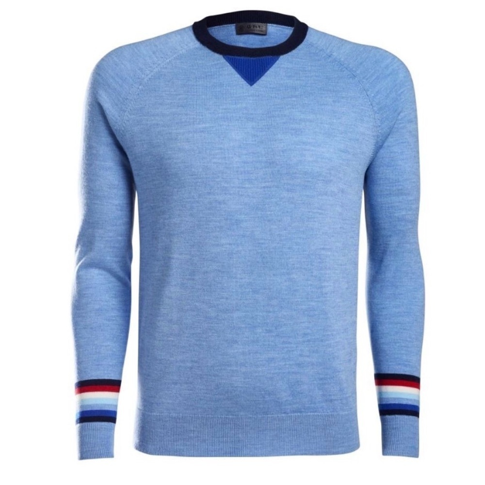 G/FORE Serape Crewneck Golf Sweater in Vista L